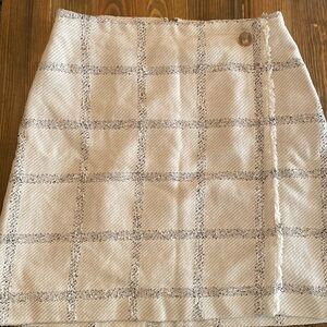 Ann Taylor tweed windowpane plaid skirt